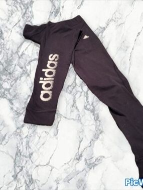 Adidas Black Leggings with White Logo
